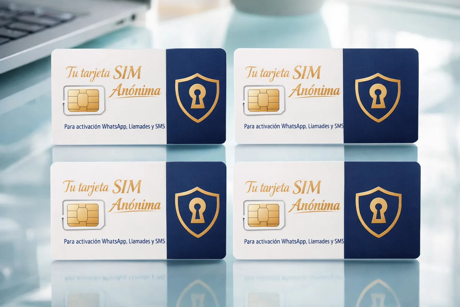 Pack 4x Tarjetas SIM Anónimas Prepago